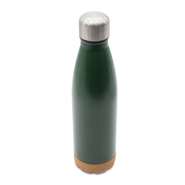 R08445.51 - Butelka termiczna z korkowym spodem Jowi 500 ml, ciemny zielony