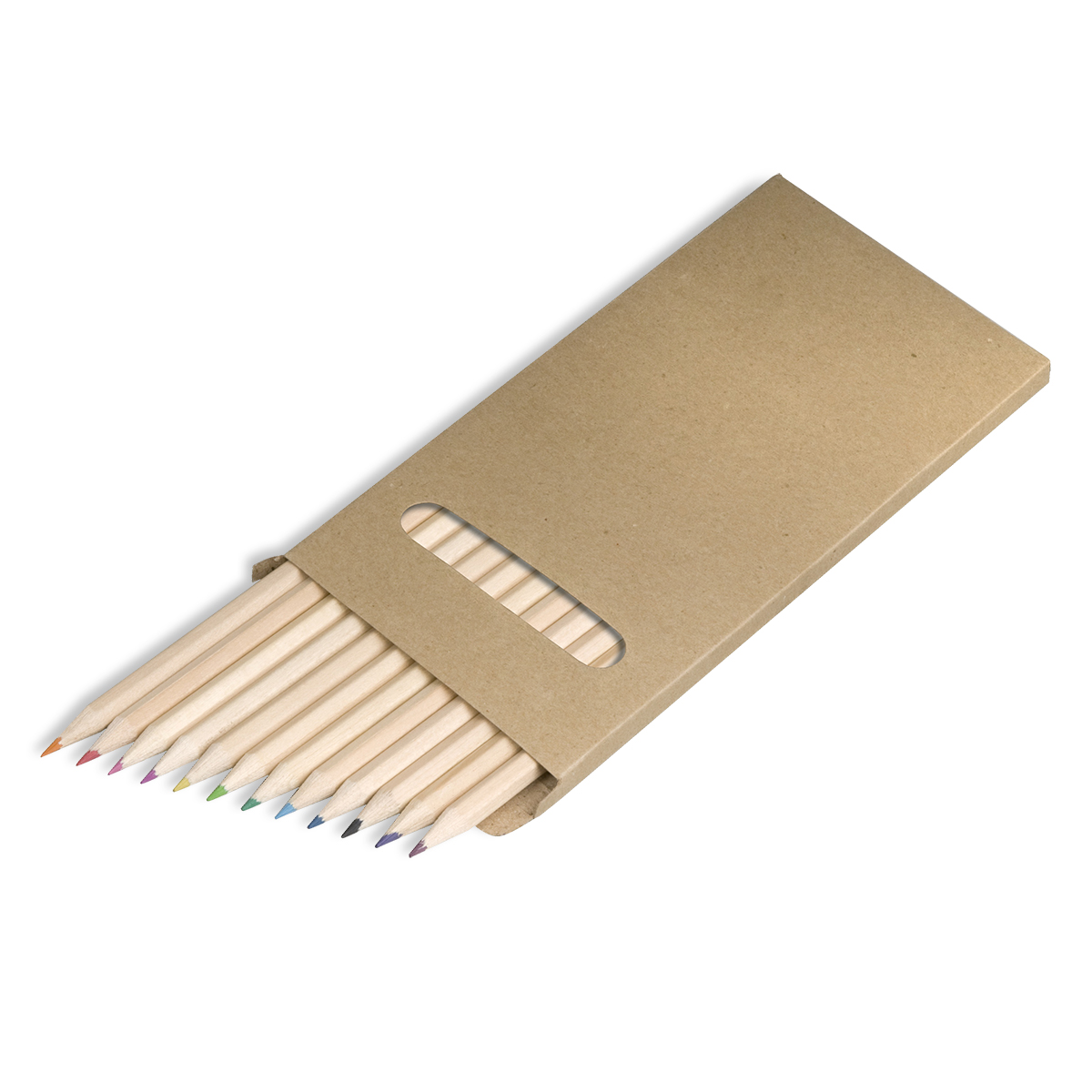 R73775 - Zestaw 12 kredek o długości 18cm, ecru 