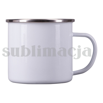R08200 - Kubek emaliowany z powłoką sublimacyjną Odis 500 ml, biały 